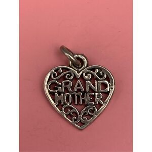 Grandmother on Ornate Heart Sterling Silver Jewelry Charm #valentine